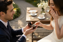 Load image into Gallery viewer, Engraved Proposal Ring Box – Heart-Shaped Wooden Keepsake Jewelry Box