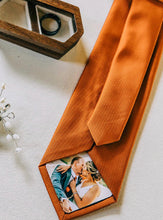 Load image into Gallery viewer, Peel &amp; Stick Permanent or Removable Custom Photo Patch for for ties, suits, bowties, gifts, tie patch, grandpa, dad, wedding, father of the bride, father's day, micro wedding, anniversary