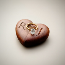 Load image into Gallery viewer, Engraved Proposal Ring Box – Heart-Shaped Wooden Keepsake Jewelry Box