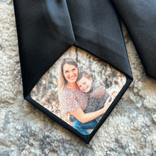 Load image into Gallery viewer, Peel &amp; Stick Permanent or Removable Custom Photo Patch for for ties, suits, bowties, gifts, tie patch, grandpa, dad, wedding, father of the bride, father's day, micro wedding, anniversary