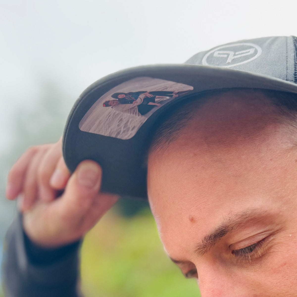 Custom Under-Bill Hat Patch – Photo or Message | Peel & Stick (Permanent or Removable) Perfect gift for Her or Him