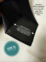 Load image into Gallery viewer, Peel &amp; Stick Permanent or Removable Custom Photo Patch for for ties, suits, bowties, gifts, tie patch, grandpa, dad, wedding, father of the bride, father's day, micro wedding, anniversary