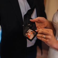 Load image into Gallery viewer, Permanent or Removable Peel &amp; Stick  Custom Photo Patch for Ties for ties, bowties, gifts, tie patch, grandpa, dad, wedding, father of the bride, father's day, micro wedding, anniversary