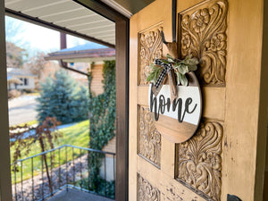 16” Farmhouse "Home” Door Hanging Sign